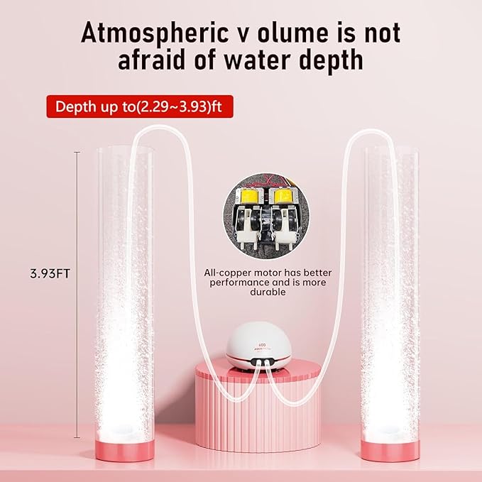 3w Ultra Quiet Aquarium Air Pump, Aquarium Aerator Adjustable Airflow, Single Hole Suitable for 70 to 100 GPH Fish Tank