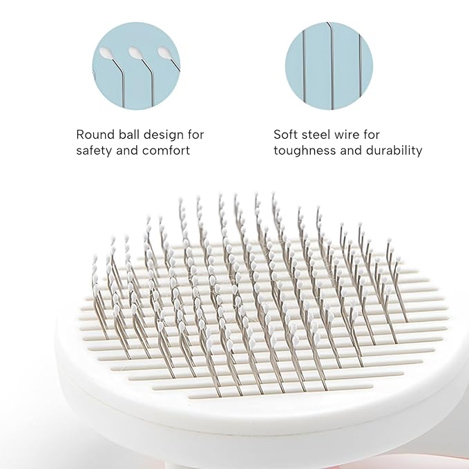 2PCS Pet Grooming Kit, Cat Brushes & Cat Nail Clipper, Cat Grooming Brush for Sedding and Grooming Fur（Blue）