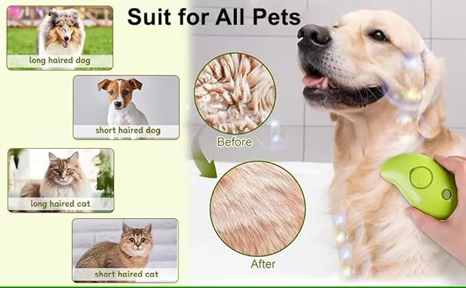 2024 Multifunctional Pet Grooming Brush - 3-in-1 Detangling and Massage Comb for Removing Loose Hair from Cats and Dogs