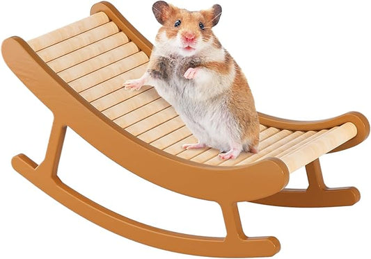 Hamster Climbing Toys - Wooden Ladder for Hmaster Bridge Guinea Pig Enrichment Toy Interactive Hamster Cage Accessories for Chinchilla, Rat, Gerbils, Mice and Small Animals