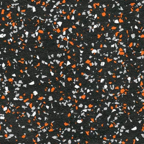 American Floor Mats - Extreme Rubber Gym Tiles - 1 Inch Thick Colorful Rubber Gym Tiles - Superior Shock and Sound Absorbing Tiles - 35% Orange/Grey/White 4 Tile Pack (Covers 16 Sq Ft)