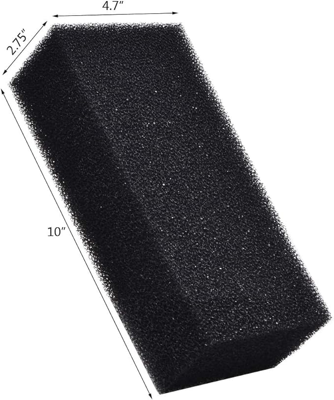 ALEGI Filter Foam Sponges, Bio Sponge Filter Media Pad, Cut-to-Size Foam for Aquarium Fish Tank (10" x 4.7" x 2.75" (2pcs))