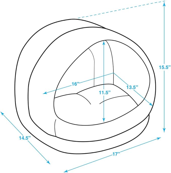 Best Pet Supplies Cozy Cat Cave by - Gray, 17 x 15 x 14