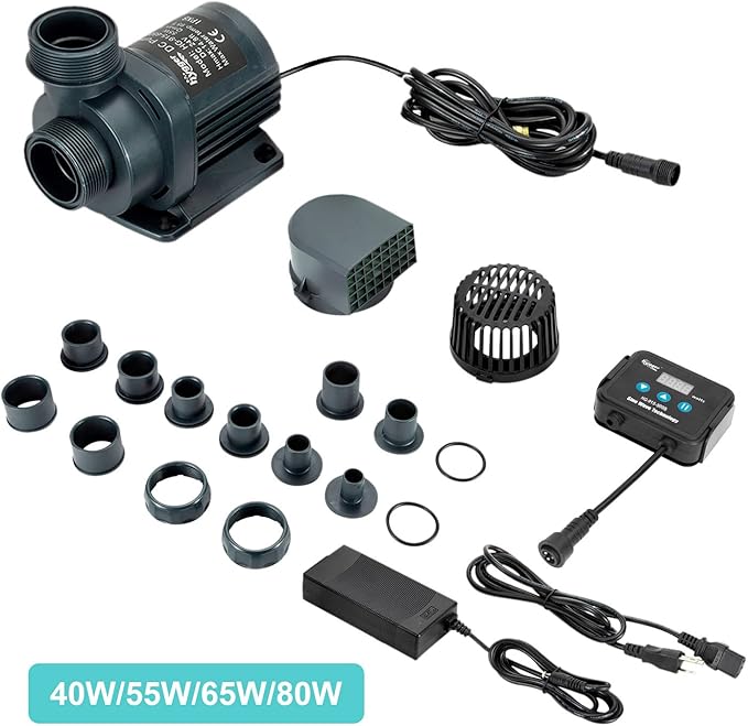 Hygger 1350GPH Quiet Submersible and External 24V Water Pump, with Controller (30%-100% Settings), Powerful Return Pump for Fish Tanks, Aquariums, Ponds, Fountains, Sump, Hydroponics (40W, 13.1ft)