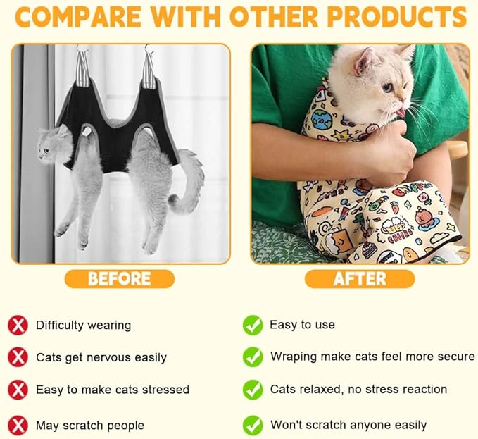 Cat Grooming Wrap, Self-Adherent Soft Cat Blanket to Wrap, Nail Clipping, Anti-Bite, Anti-Scratch, Anti-Escape Calming Wrap (Dalmatian Print, 3-6 lbs)