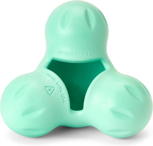 WEST PAW Zogoflex Tux Treat Dispensing Dog Chew Toy – Interactive Chewing Toy for Dogs – Dog Games for Aggressive Chewers, Fetch, Catch – Holds Kibble, Treats, Large 5", Mint