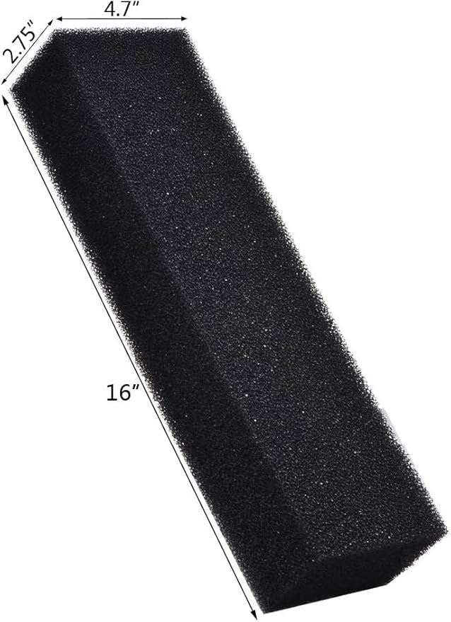ALEGI Filter Foam Sponges, Bio Sponge Filter Media Pad, Cut-to-Size Foam for Aquarium Fish Tank (16" x 4.7" x 2.75" (2pcs))