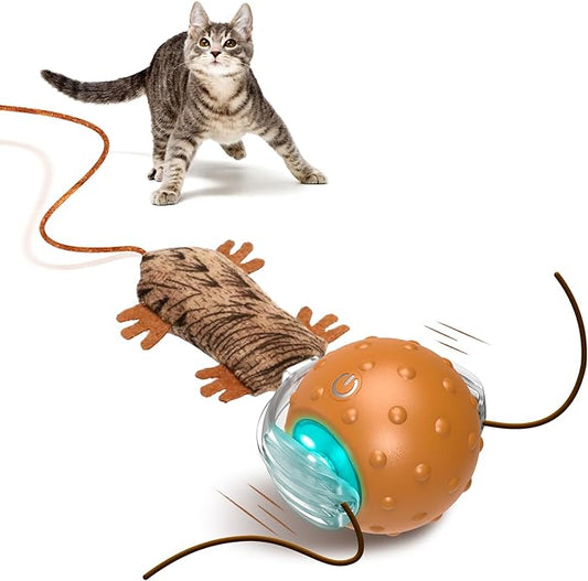 Interactive Cat Toy Ball - Automatic Interactive Cat Toy Designed by Mice, A Mobile Cat Ball, Boring Indoor Cat Toys