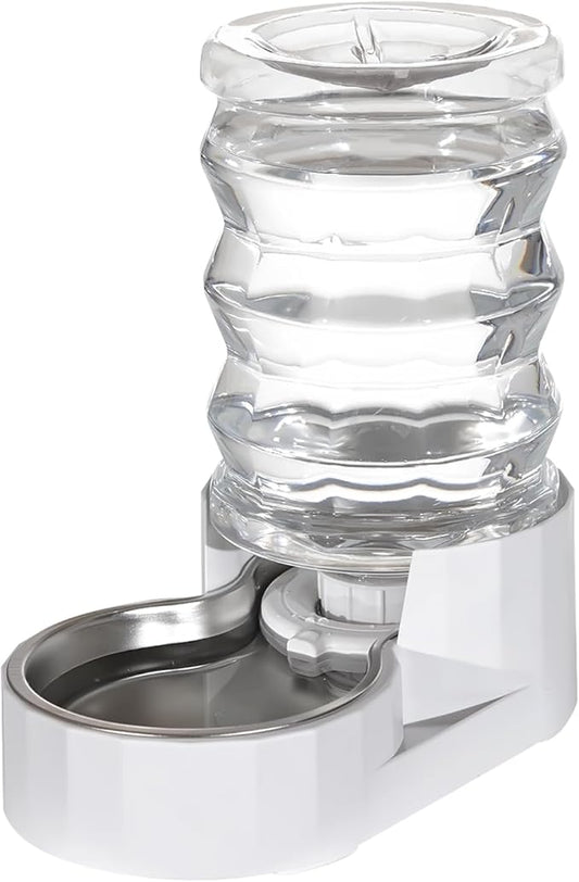 RIZZARI Pet Water Bowl Dispenser: 4L Automatic Stainless Steel Gravity Feeder - Large Capacity Ideal for Cats and Small Dogs - Indoor and Outdoor Hydration