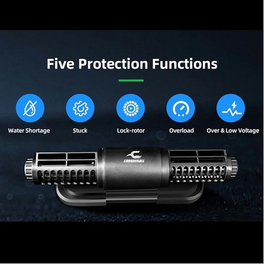 CONQUERALL 4700GPH 25W Powerhead Sine Frequency Conversion Technology Cross Flow Pump DC 24V Wavemaker Pump for 1.2m Tank, Aquarium