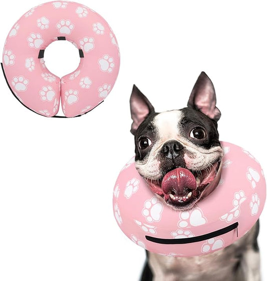 Supet Inflatable Dog Cone Collar Alternative After Surgery, Doggie Neck Donut Collar Recovery ECollar for Post Surgery, Soft Dog Cone for Small Medium Puppies Cats