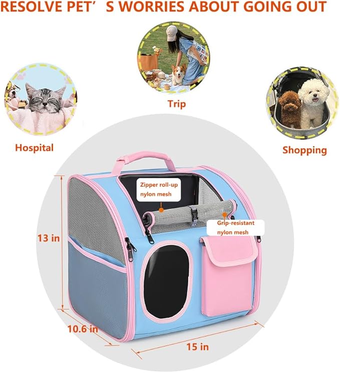 Cat Dog Carrier Backpacks,Pet Backpack Carrier, Bubble Backpack Pet Carriers with Breathable Mesh for Cats Small Dogs Puppies Animals for Travel, Hiking, Camping or Outdoor Use (Yellow)