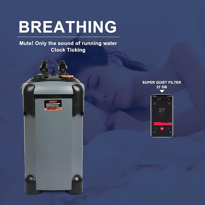 Aquarium Canister Filter with 3 Media Trays Spray Bar External Canister Filter for Large Fish Tank and Aquariums, 1200F - 317GPH