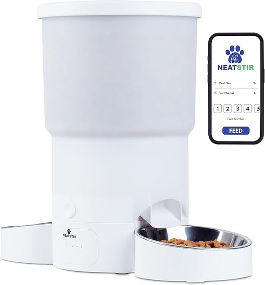 Automatic Cat Feeder for 2 Cats – Dual Food Dispenser with App Control, 5L Capacity (20 Cups), Smart Cat Food Dispenser for Multi Cats, Dual Pet Feeder with Stainless Steel Bowls and WiFi