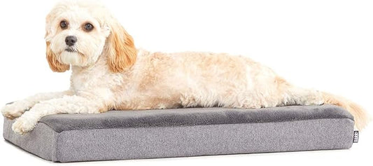 Barkbox Orthopedic Dog Bed with Memory Foam, Premium Comfort for Dogs and Puppies, Dog Bed for Joint Relief and Restful Sleep, Durable and Easy to Clean - Grey, Small