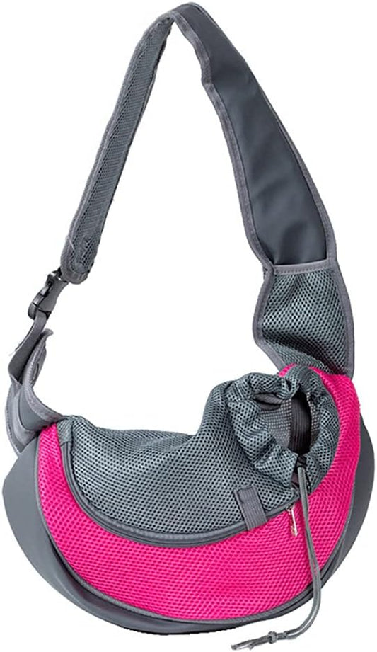 Pet Dog Sling Carrier, Breathable Mesh Portable Travel Safe Pet Sling Shoulder Bag Carrier with Adjustable Non-Slip Shoulder Strap for Small Dogs Cats Puppy