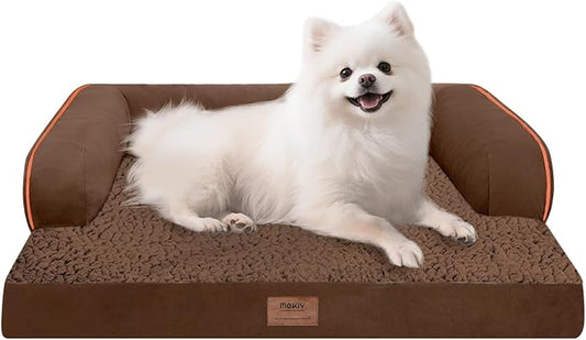 Small Dog Bed Orthopedic Washable Cat Bed Memory Foam Couch Sofa Comfy Pet Beds with Waterproof Removable Cover & Non-Slip Bottom