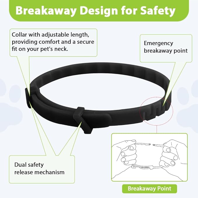 4 Pack Flea and Tick Collar for Cats, Natural Plant Oil Formula Cat Flea Collar Provides 32-Month Protection for Flea Tick Prevention, Waterproof & Adjustable Cat Flea Treatment for Most Cats