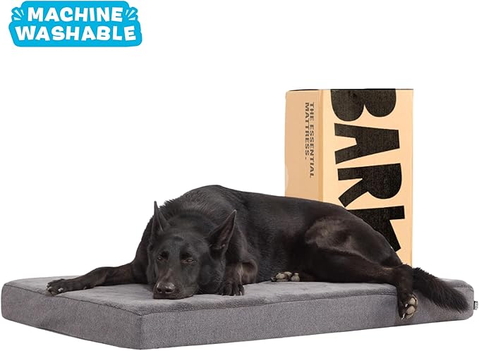 Barkbox Orthopedic Dog Bed with Memory Foam, Premium Comfort for Dogs and Puppies, Dog Bed for Joint Relief and Restful Sleep, Durable and Easy to Clean - Grey, XL