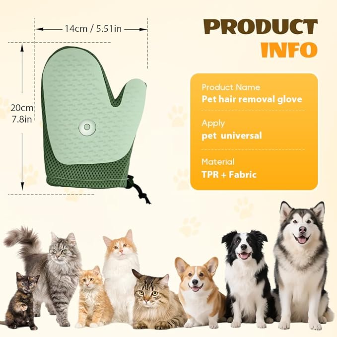 All-in-One Grooming Mist Glove for Pets, Cat Grooming Steam Gloves, Double Sided Pet Hair Remover Gloves for Clothes Furniture, Removal Glove Tool For Long Short Curly Dogs Cats Hair (Blue)