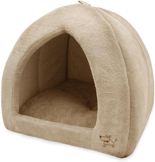 Pet Tent-Soft Bed for Dog and Cat by Best Pet Supplies - Tan, 18" x 18" x H:16"