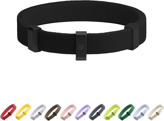 Safety Cat Collar and ID Tag Set, Elastic Quick Release Non Breakaway Collar, Personalized Aluminum Engraved Pet Name Tag, Lightweight for Kitten Small Large Cats (Midnight Black-S, Pocket)