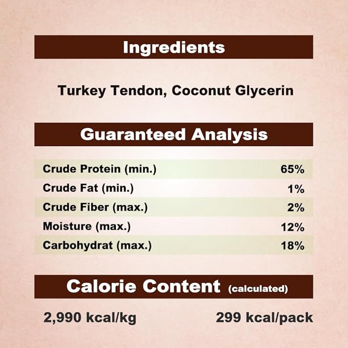 Afreschi Turkey Tendon Flake 3.5 oz, USA-Sourced Turkey Tendon, Dog Treats for Classic Series, All Natural Human Grade Dog Treat, Suitable for Training chew, Rawhide Alternative