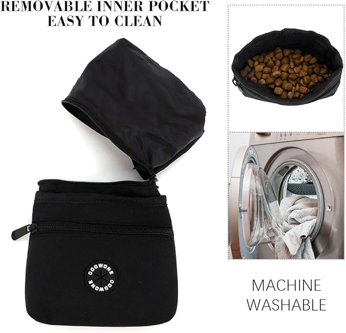 COOWONE Dog Treat Pouch with Pet Training Clicker, Detachable Dog Puppy Training Treat Bag, 900D Oxford Cloth Magnetic Closure Small Dog Poop Bag Holder for Travel or Outdoor Use