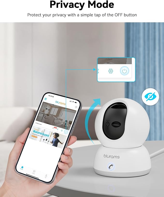 blurams Pet Camera 4K, 8MP Indoor Cameras for Home Security with One-Touch Call, Color Night Vision, Motion Tracking, 5GHz/2.4GHz Wi-Fi, Cloud & SD Card Storage, Wi-Fi 6
