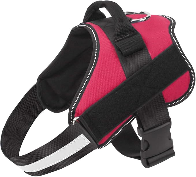Bolux Dog Harness, No-Pull Reflective Dog Vest, Breathable Adjustable Pet Harness with Handle for Outdoor Walking - No More Pulling, Tugging or Choking (Red, M)
