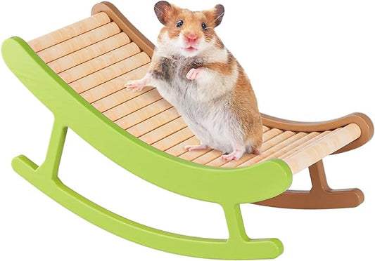 Hamster Climbing Toys - Wooden Ladder for Hmaster Bridge Guinea Pig Enrichment Toy Interactive Hamster Cage Accessories for Chinchilla, Rat, Gerbils, Mice and Small Animals