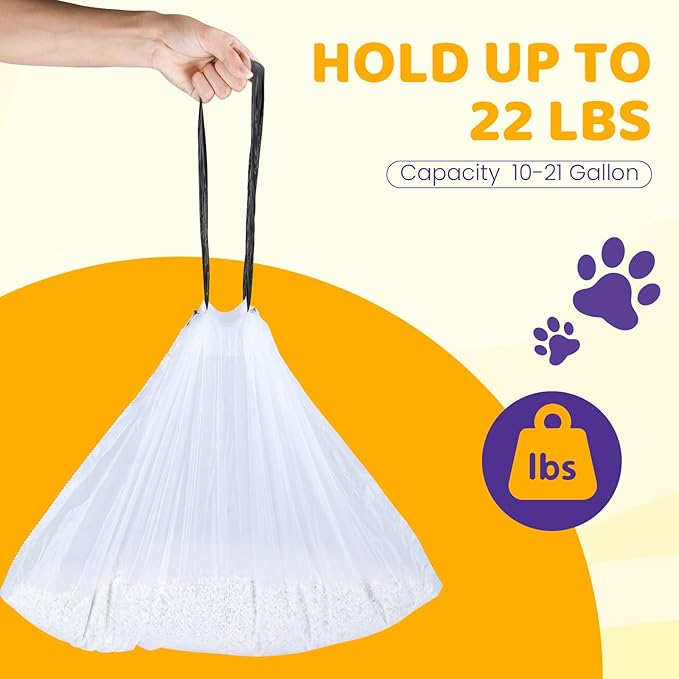 40 Count Cat Litter Liners Large, Jumbo Drawstring Extra Durable Pet Cat Pan Liners Extra-Thick Kitty Litter Box Bag 36" x 19"