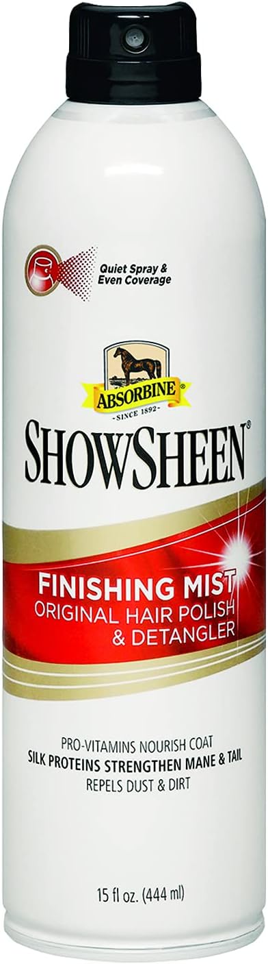 Absorbine ShowSheen Finishing Mist, Streak-Free Shine for Horses, Dogs, Livestock, 15oz