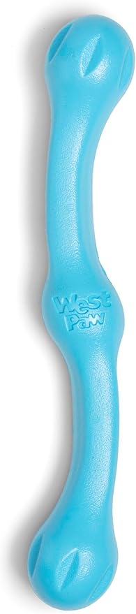 WEST PAW Zogoflex Echo Zwig Squeezy Dog Fetching Stick – Bouncy, Hollow, Squishy Interactive Toy for Puppies, Large Dogs – Floatable Stick, Lightweight Chewy Toy for Catch/Fetch – 13.75”, Aqua Blue