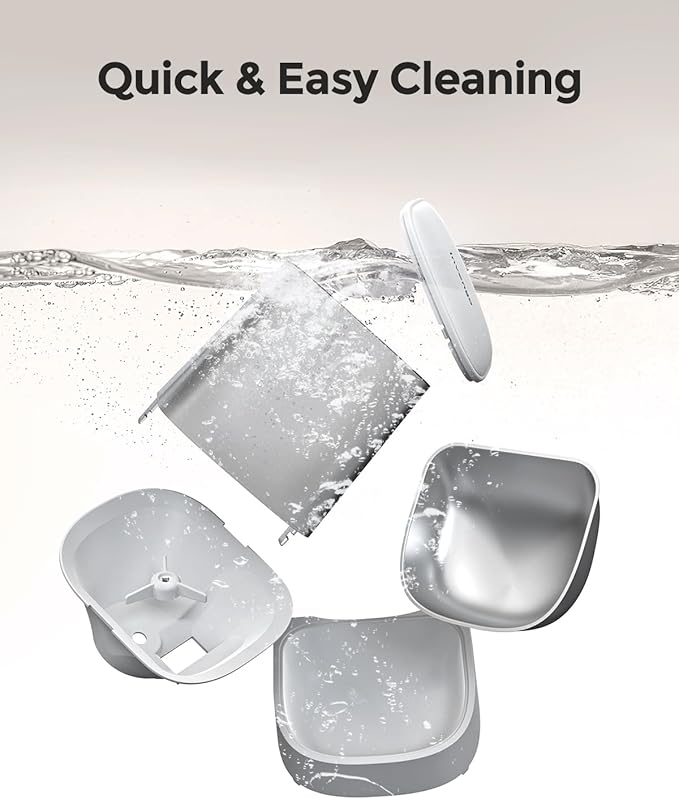 Cat Feeder Automatic - Cat Food Dispenser MeowServe S20, Auto Dog Feeder with Stainless Steel Bowl, 5L Pet Feeder with Patented Anti-Jam Port, App, Dual Lock Lid, Dual-Band WiFi & Power, White