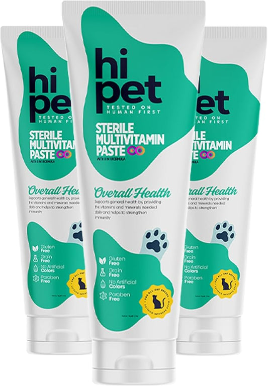 Hi Pet Multivitamin Cat Malt, Cat Treats Lickable, Supports Immune System, Metabolism, Dental Health, Weight Control, Iron for Cats, 2.65 Oz (Pack of 3)
