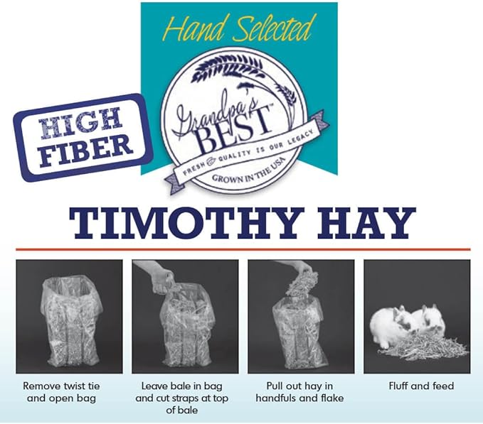 Grandpa's Best Timothy Hay Mini Bale, 10 Lbs (Packaging may vary),Brown