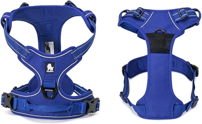 TRUE LOVE Adjustable No-Pull Dog Harness Reflective Pup Vest Harnesses Comfortable Control Brilliant Colors Truelove TLH5651(Royal Blue,S)