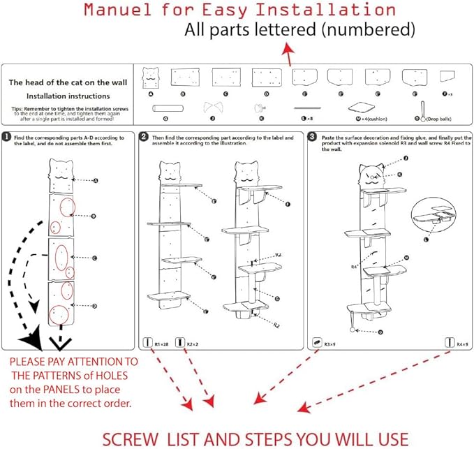 Cat Wall Mount Mounted Floating Shelves Shelf Perch Furniture Perch Hammock Climber Climbing Tree Indoor Large Wall-Mounted Steps Cat Climb Perches Solid Wood Hammock