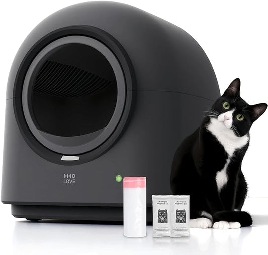 L1 Self-Cleaning Litter Box Automatic Electronic Hands-Free Smart Robot self Cleaning Litter Box - Safe Anti-Pinch,with Deodorizer and Liner and Litter Mat for Multiple Cats