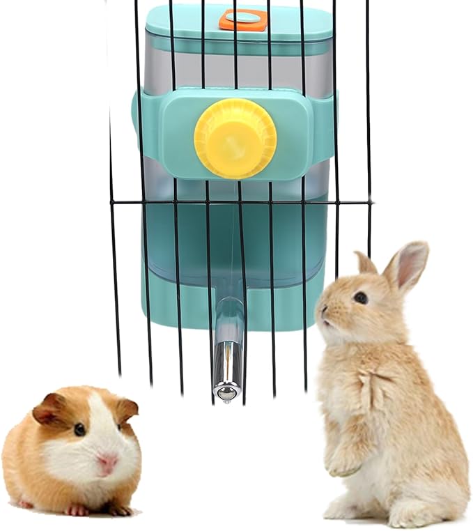 PODOO 24oz No Drip Bunny Water Feeder, Rabbit Water Dispenser, Hanging Automatic Pet Water Dispenser, Hanging Outside or Inside The Cage for Ferret Guinea Pig Rat Cat Puppy (Water)