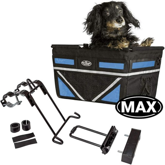 TRAVELIN K9 Pet-Pilot MAX Dog Bicycle Basket Carrier | 8 Color Options for Your Bike (Blue)