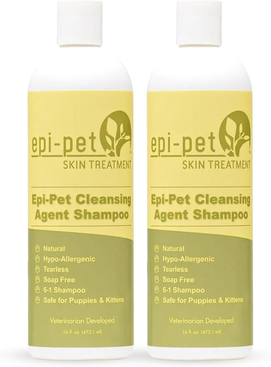 Puppy Safe 6in1 Pet Shampoo, Shampoo for Dogs with Deshedding Coat, Dry Itchy Skin, Hypoallergenic and Sensitive Skin, Scented Vanilla and Lavender (16 Fl oz (Pack of 2), 16 Fl oz)