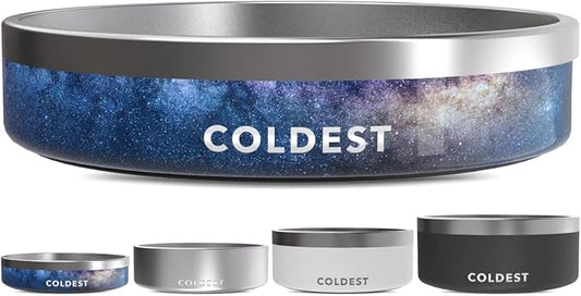Coldest Dog Bowl - Anti Rust Metal, Non Slip, 3 Layers Insulated Stainless Steel Dog Bowls - Spill Proof & Heavy Duty - Water Bowl for Dogs, Cats & Pets, Dish Washer Safe (21 oz, Into The Beyond)