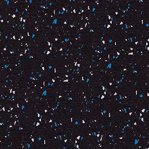 American Floor Mats 1/4in (7mm) Thick 10% Blue/Grey 4' x 14' Heavy Duty Rubber Rolls, Protective Exercise Mats, Home Gym Rubber Flooring