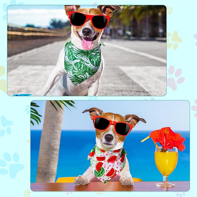 Amylove 120 Pcs Halloween Dog Bandanas Bulk Holiday Triangle Dog Pack Puppy Kerchief Bandana Adjustable Pet Scarf for Pet Cat Costume Accessories Decor(Flower)