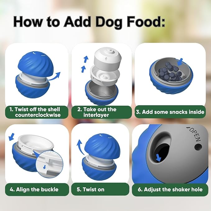 Zoomie Buddy 2.0, Zoomie Buddy for Dogs, 2 in 1 Smart Touch Interactive Dog Balls ＆ Pet Feeder, 2.83" Diameter, Suitable for Small/Medium Dogs, with Fruit Plush Cover (2*Blue, Only)