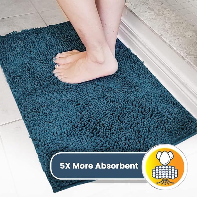 Muddy Mat® Shown on TV–Super Absorbent Microfiber Dog Door Mat for Muddy Paws, Non-Slip Washable Pet Rug, Quick Dry Chenille Entryway Carpet, Machine Washable Indoor Outdoor mat–Atlantic Blue 30"x19"