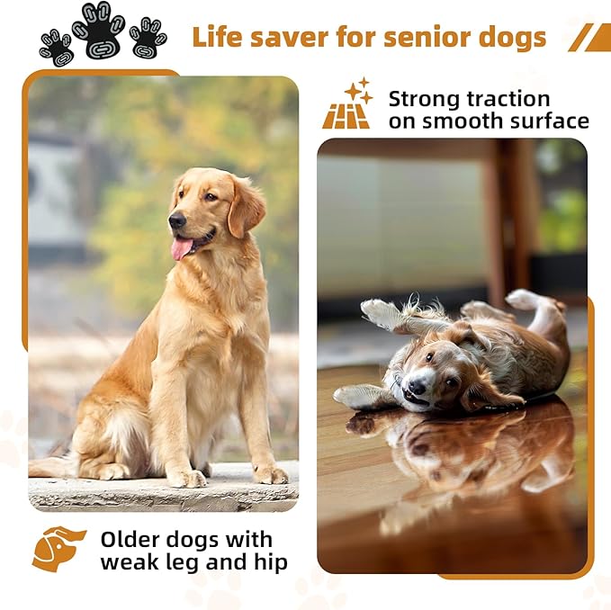 Anti-Slip Dog Paw Protector Pads for Senior Dogs, Dog Paw Adhesive Pads on Hardwood Floor,Senior Pets Essentials with Strong Traction,Puppy Grippers,12 Sets 48 pc XXXL
