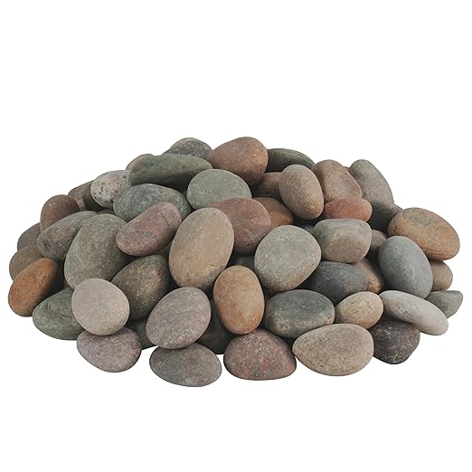 40lbs Large River Rocks for Landscaping, 2-3 Inch Natural Unpolished Bulk Pebbles, Hand-Picked Premium Stones for Garden Design Fish Tank, Flower Pots, Pathways and Backyard, Mixed Color
